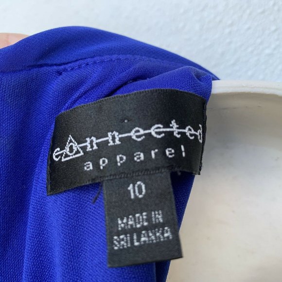 Connected Apparel Women Dress Size 10 Royal Blue R - Picture 8 of 9